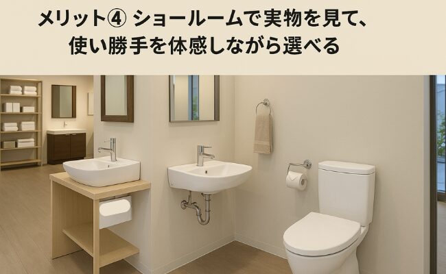 メリット④ショールームで実物を見て、使い勝手を体感しながら選べる
