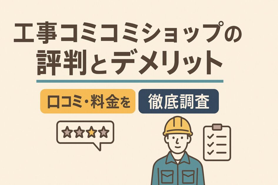 工事コミコミショップの評判とデメリット|口コミ・料金を徹底調査