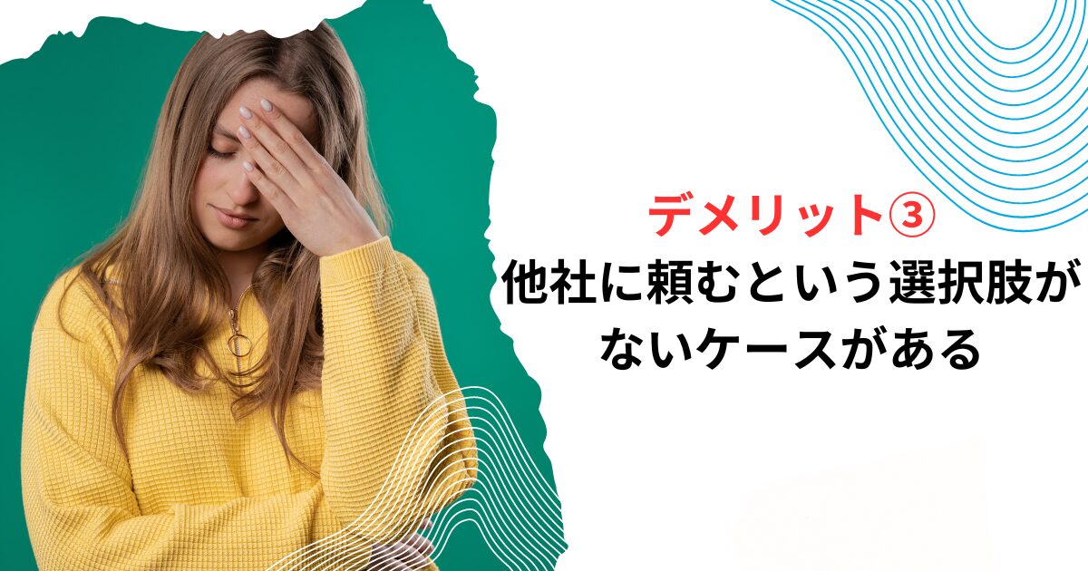 デメリット③他社に頼むという選択肢がないケースがある