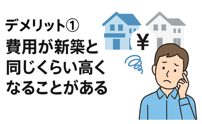 デメリット①費用が新築と同じくらい高くなることがある