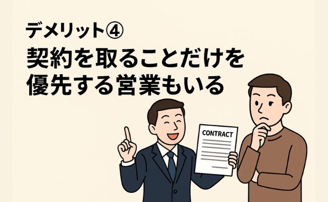 デメリット④契約を取ることだけを優先する営業もいる
