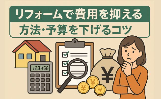 リフォームで費用を抑える方法・予算を下げるコツ