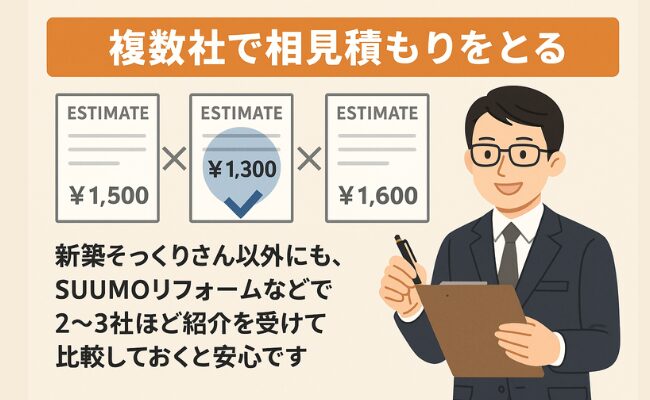 複数社で相見積もりをとる