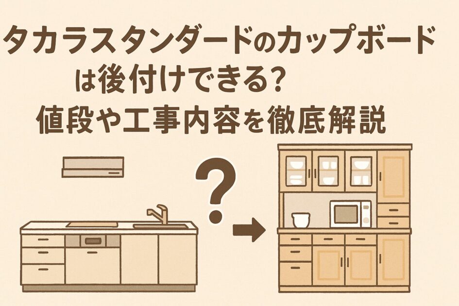 タカラスタンダードのカップボードは後付けできる?値段や工事内容を徹底解説