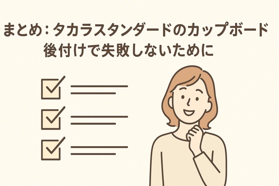タカラスタンダードのカップボード後付けの設置や工事内容