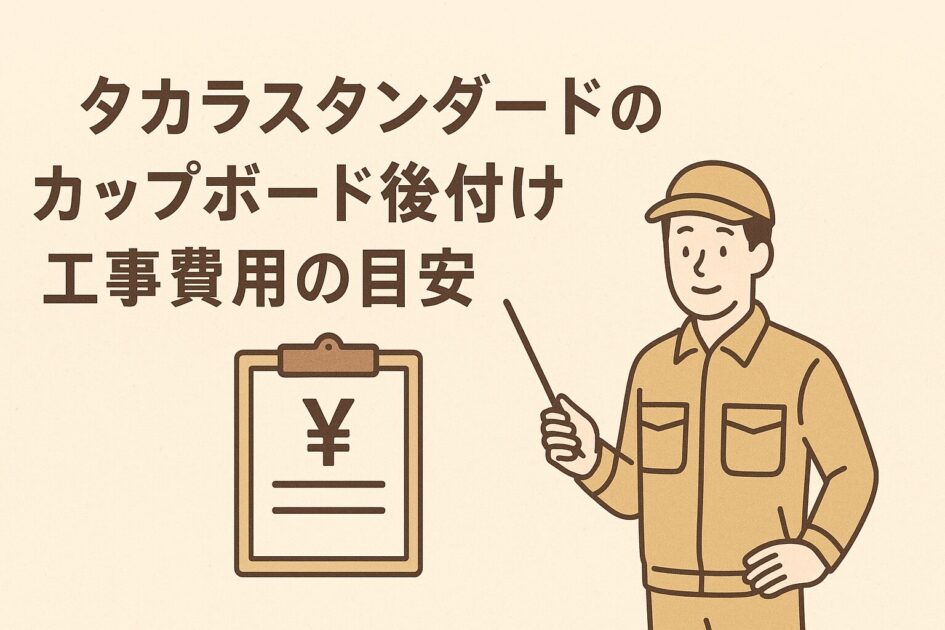 タカラスタンダードのカップボード後付けの設置や工事内容