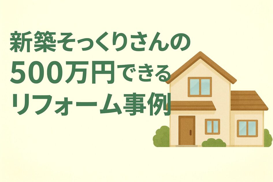 新築そっくりさんで500万円で実現できるリフォームを徹底分析!