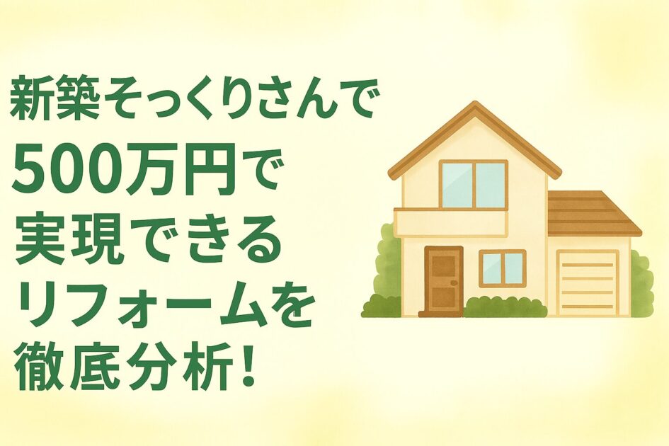 新築そっくりさんで500万円で実現できるリフォームを徹底分析!