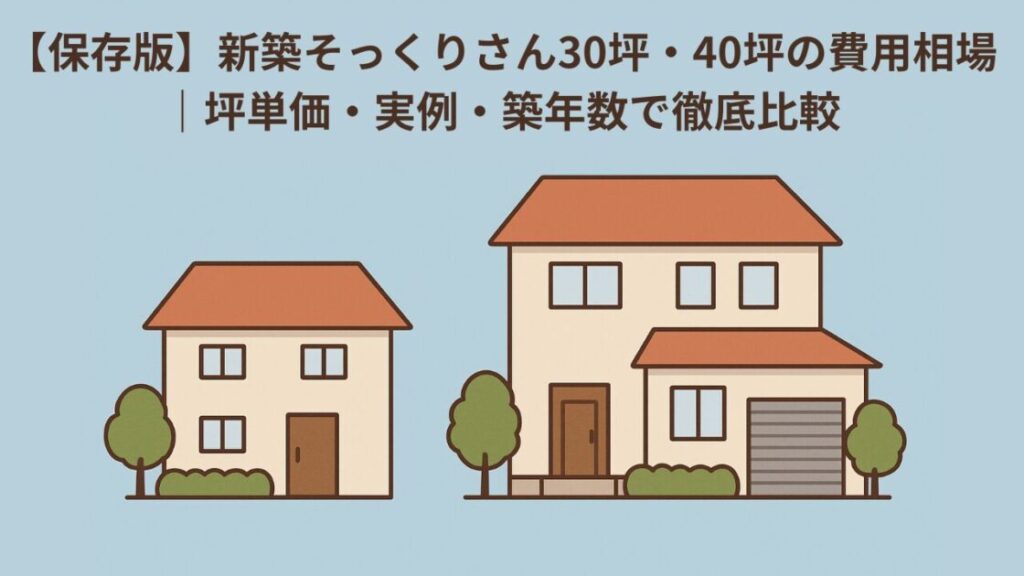 【保存版】新築そっくりさん30坪・40坪の費用相場｜坪単価・実例・築年数で徹底比較