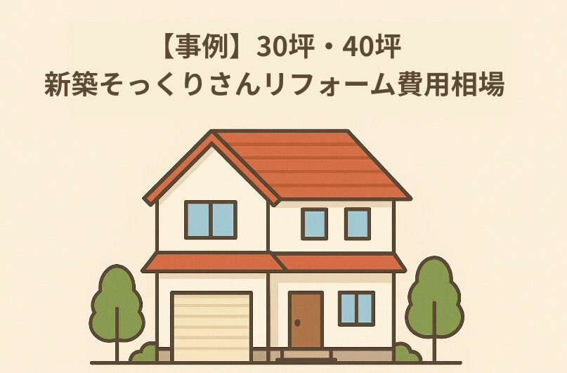 【保存版】新築そっくりさん30坪・40坪の費用相場｜坪単価・実例・築年数で徹底比較