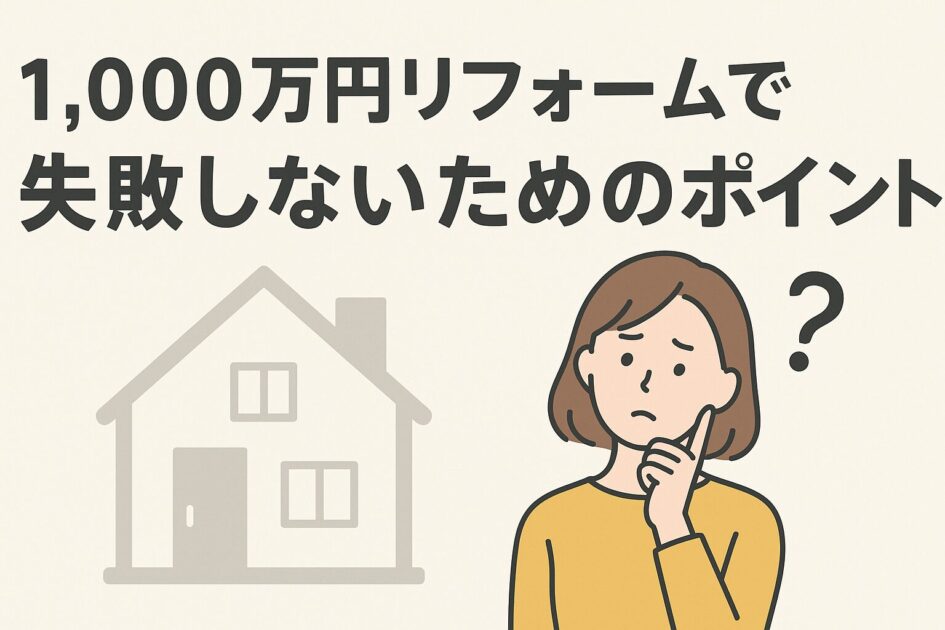 1,000万円で何ができる？新築そっくりさんのリフォーム範囲と費用要因を解説！