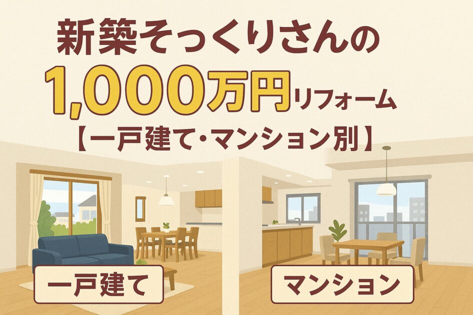 1,000万円で何ができる？新築そっくりさんのリフォーム範囲と費用要因を解説！