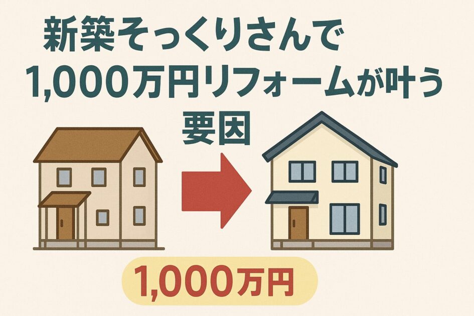 1,000万円で何ができる？新築そっくりさんのリフォーム範囲と費用要因を解説！
