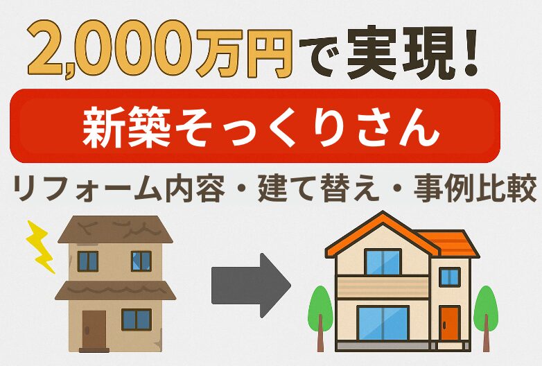 【2,000万円で実現！】新築そっくりさんのリフォームアイデアと事例を紹介