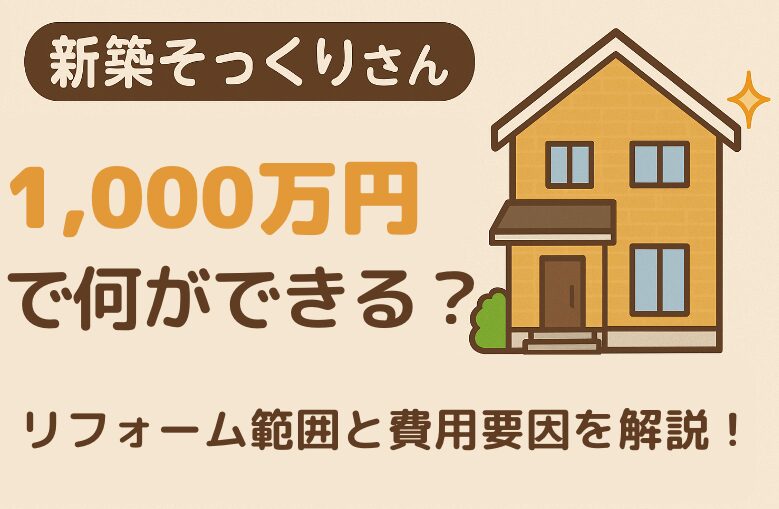 1,000万円で何ができる？新築そっくりさんのリフォーム範囲と費用要因を解説！