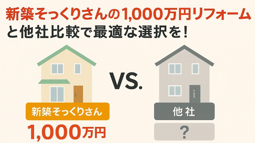 1,000万円で何ができる？新築そっくりさんのリフォーム範囲と費用要因を解説！